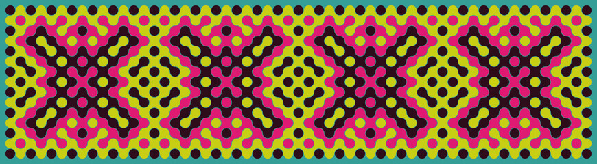 Multicolor truchet tiling connections illustration