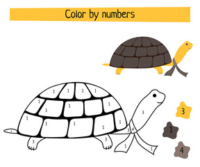 Color by numbers - educational game for kids. Scandinavian Cartoon Vector