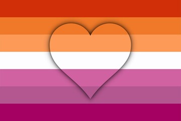 Bandera Lesbianismo con corazón