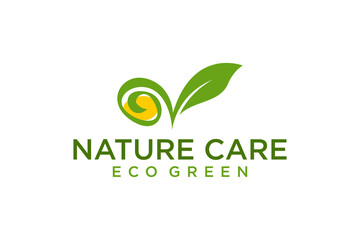 Fototapeta premium Leaf nature initial V logo design letter symbol organic plant farm eco health