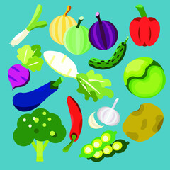 Vegetables are design by illustrator. 
It can be-printing products, self use, and more.  Even better, you can re-coloring and re-design them to fit your need.