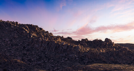 Desert Mountain Nature Landscape. Colorful Sunset Sky Art Render. Nevada, United States of America. Nature Background.