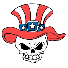 American Flag Patriotic Skull vector, Funny 4th of July