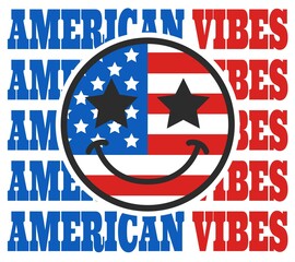 American Vibes Smiley illustration, Fourth of July