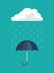 Umbrella vector icon. Rain protection umbrella water symbol. Rain safety sign drop icon isolated