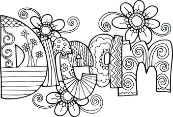 Coloring Page, Dream vector print