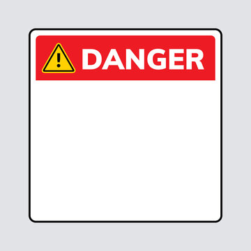 Warning danger vector sign board icon. Metal hazard warning blank board danger frame signboard