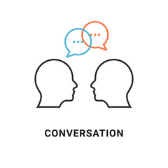 Talk conversation creative people communication person verbal interaction. Simple talk concept illustration