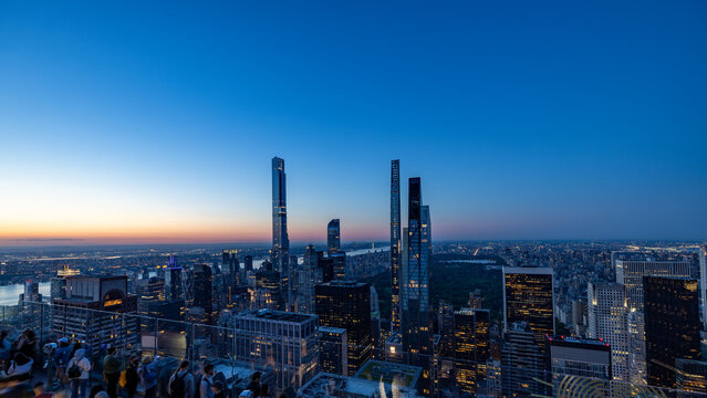 Sunset over New York City with Views of Central Park and Billionaires Row © Carl