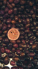olives market stand rayon istanbul turkey background