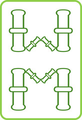 麻雀牌のカラーイラストアイコン　八索