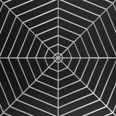 Creative image of a spider web on a black background. Trap concept. 3d rendering.