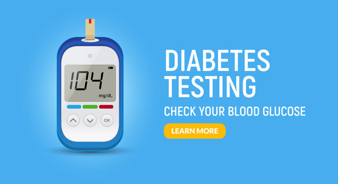 Glucose sugar test icon. Glucometer vector blood monitor. Diabetes sugar meter insulin control device