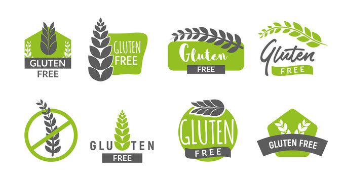 Gluten free logo icon celiac symbol vector diet allergy plant food label natural eco gluten free product design