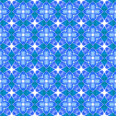 Tropical seamless pattern. Blue immaculate boho