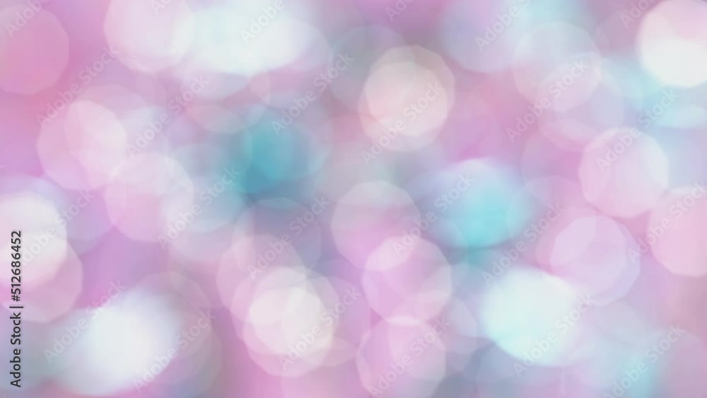 Poster beautiful looping 3d animation of the moving and blinking shining pastel pink light particles bokeh 