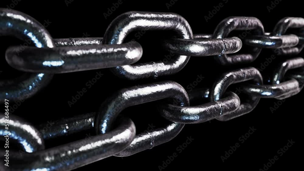 Aufkleber realistic looping 3d animation of the opposite moving forged silver chains rendered in uhd with alph