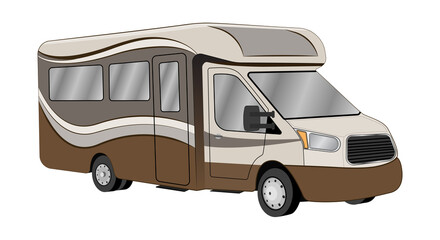 Modern style RV recreational vehicle Class C - Vector Illustration