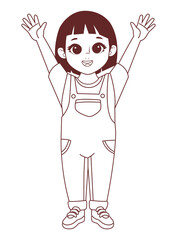 little girl celebrating to color