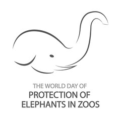 The World Day OF Protection of Elephants in Zoos, vector art illustration.