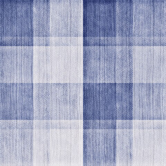 Indigo-Dyed Canvas Effect Textured Checked Pattern