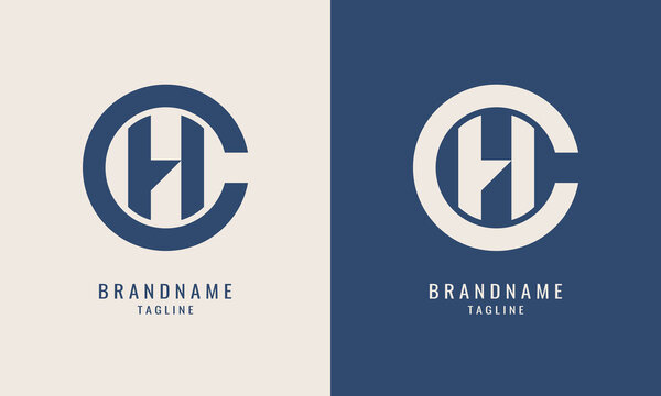 Minimalist and Elegant CH Or HC Monogram Logo Design, Vector Template