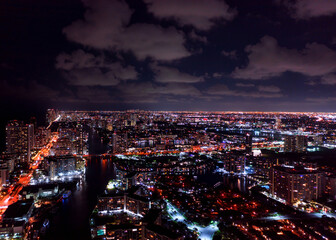 Obraz premium Hollywood Florida night view for Air