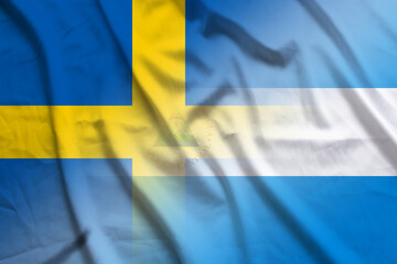 Sweden and Nicaragua national flag transborder relations NIC SWE