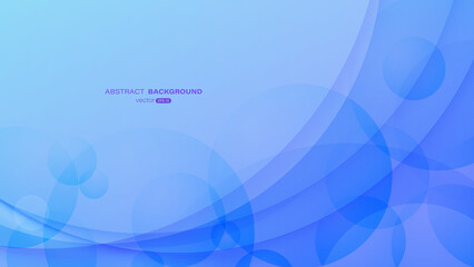 Abstract line curve and circle shape overlap on blue gradient background