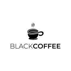  black coffee logo silhouette design