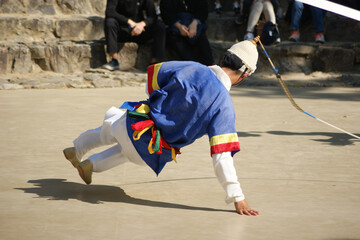 Fototapeta premium Samul nori is a genre of percussion music that originated in Korea. The word samul means 