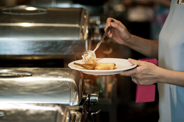 buffet food, catering food party at restaurant