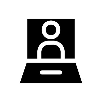 Laptop Login Notebook User Solid Icon