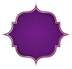 Fototapeta na wymiar Islamic Gold and Purple Frame for Text
