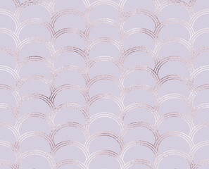 Art deco geometric seamless pattern with pale gold arch tiles.