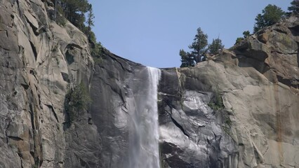 Yosemite Bridalveil Fall Closeup from Hanging Valley View Sierra Nevada Mts California USA