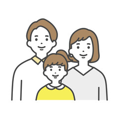 Fototapeta premium 父、母、娘の三人家族 Family of three: father, mother, and daughter