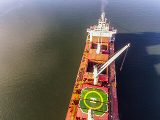 Ship at anchor in the Columbia river, near Portland, OR