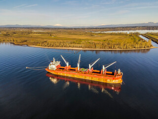 Ships in the Columbia river, near Portland, OR