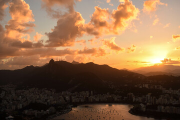 sunset over the sea, sugar-loaf, Rio de Janeiro, Brazil