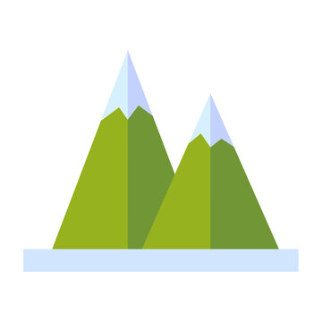 green mountains snow. Landscape design. Top view. Vector illustration. stock image. 