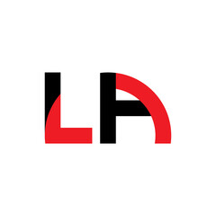 LA letter logo design vector