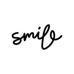 SMILE letter handwrite logo design vector