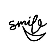 SMILE letter handwrite logo design vector
