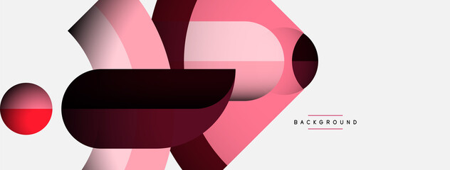 Trendy shapes, color minimal design composition, lines and shadows for wallpaper banner background or landing page