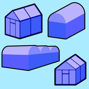 Icono invernadero de cristal vector Ilustraci&oacute;n vectorial
