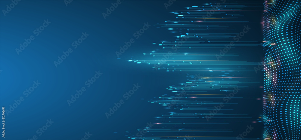 Poster big data network concept, internet connection, sound wave and wireless signal use business finance a