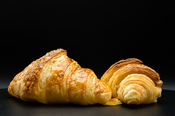 croissant isolated on dark background