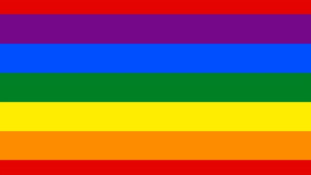 LGBT or LGBTQ pride color flag stripes animated background in 4K 60fps RGBA. Abstract pride flag background animation.