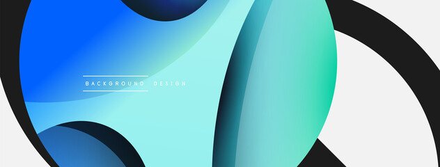 Creative geometric wallpaper. Minimal abstract background. Circle and wave composition vector illustration for wallpaper banner background or landing page